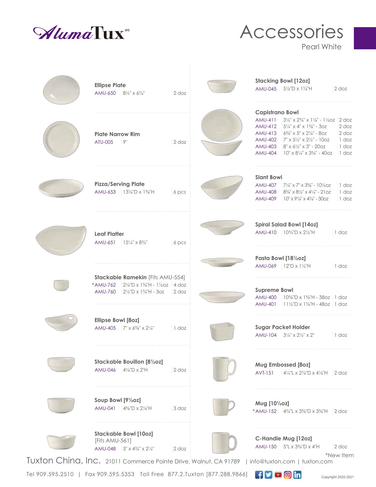 AlumaTux Accessories — product & SKU sheet