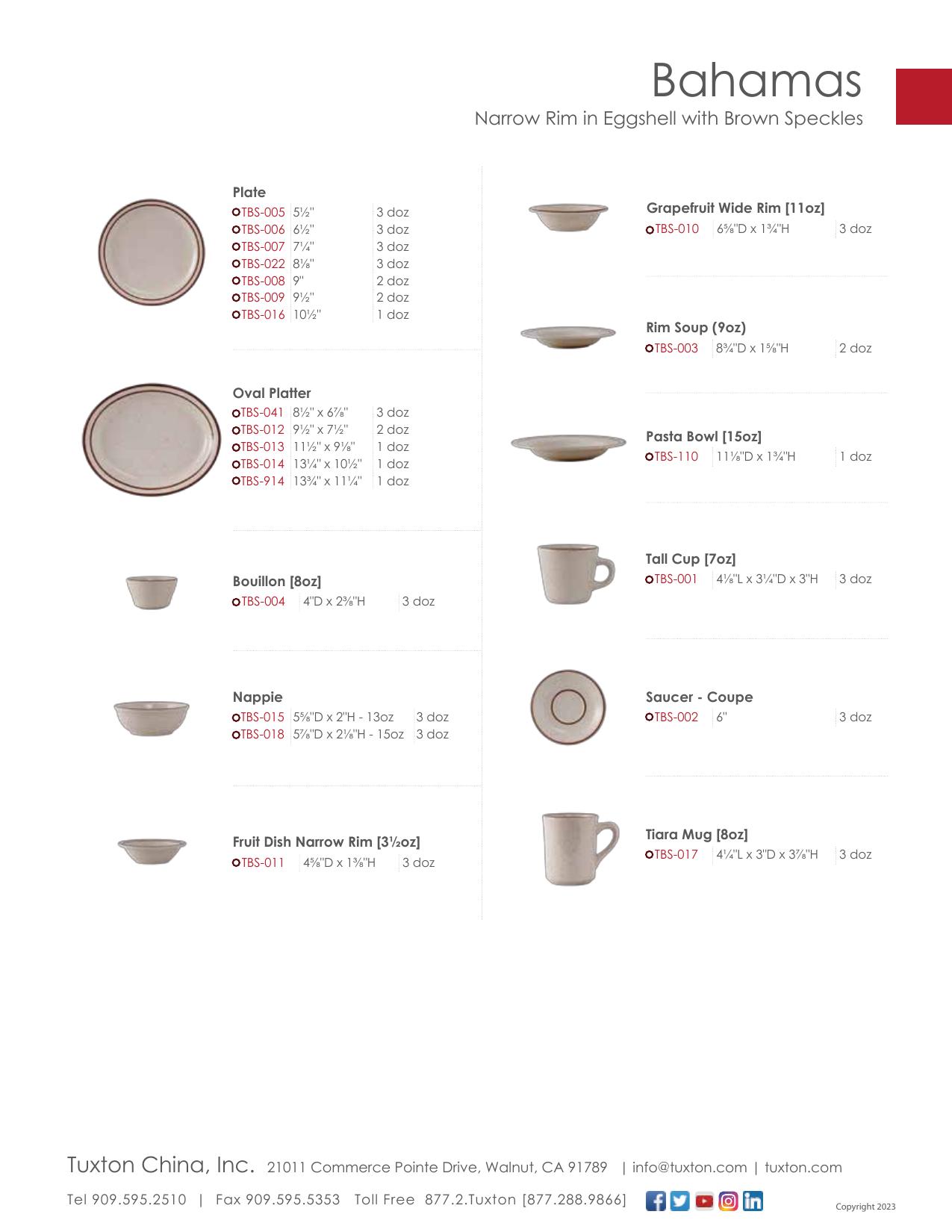 Bahamas — product & SKU sheet