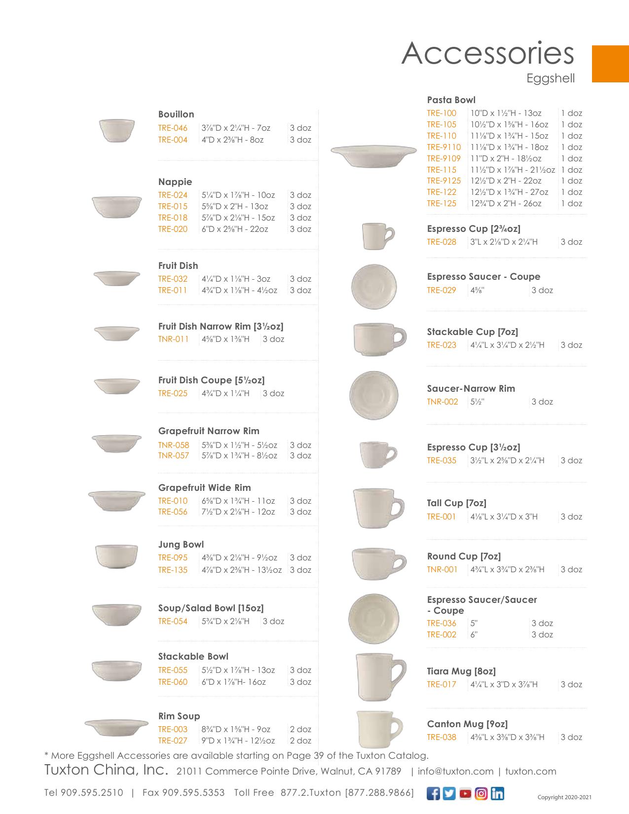 Reno — product & SKU sheet