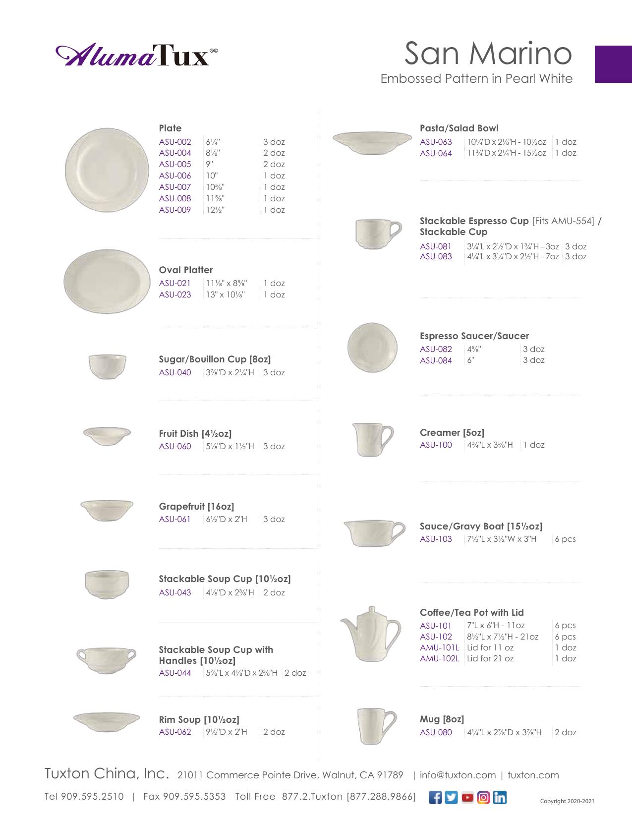 San Marino — product & SKU sheet