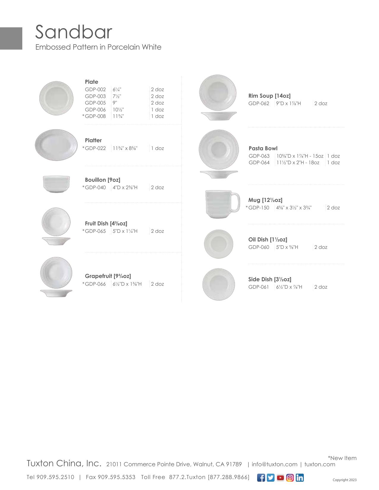 Sandbar — product & SKU sheet