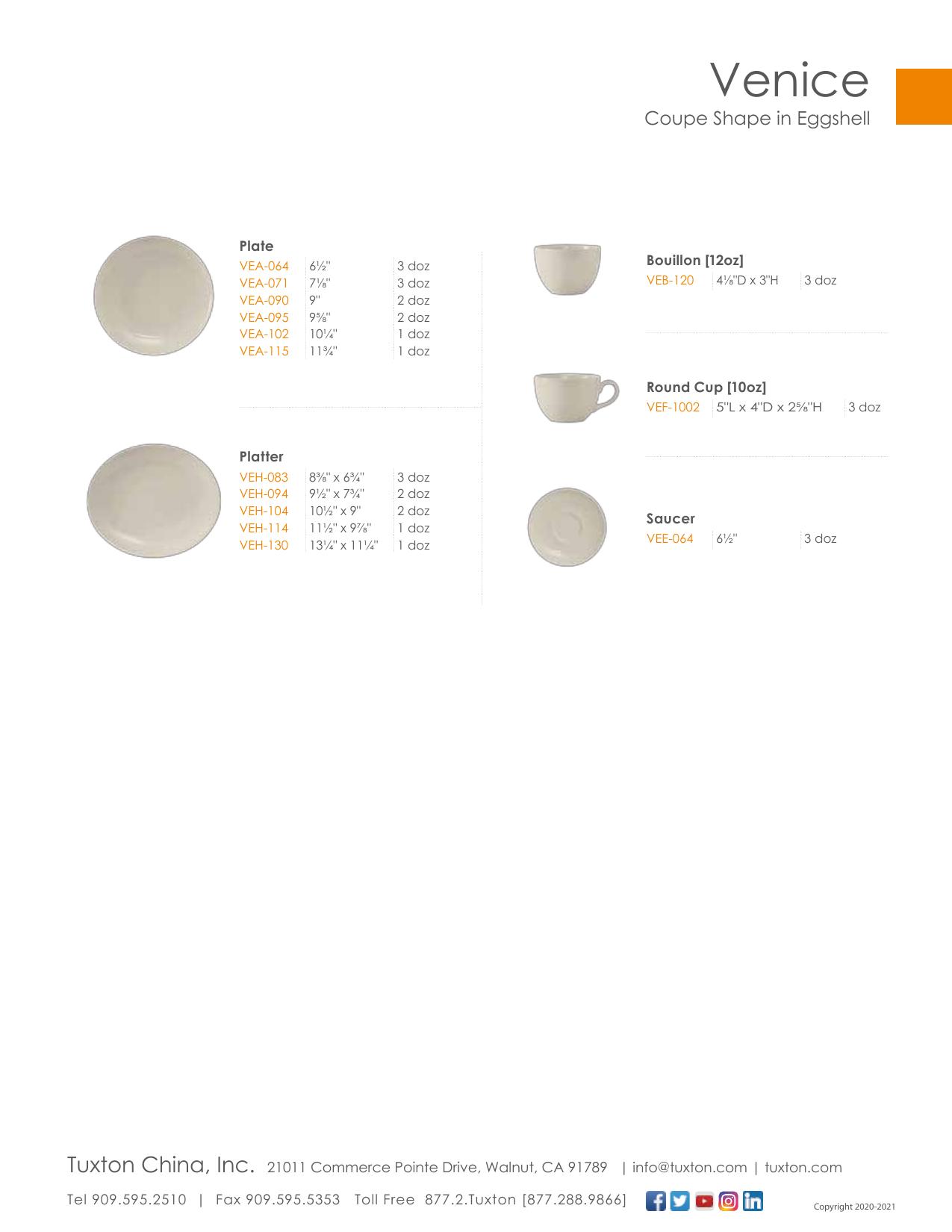 Venice — product & SKU sheet